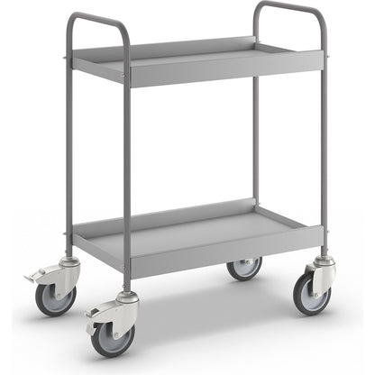 Order picking trolley, with 4 swivel castors, 2 with double stops, wheel Ø 125 mm.