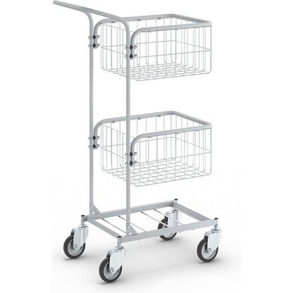 KOMPAKT office trolley, frame colour silver grey, 4 swivel castors, wheel Ø 100 mm.
