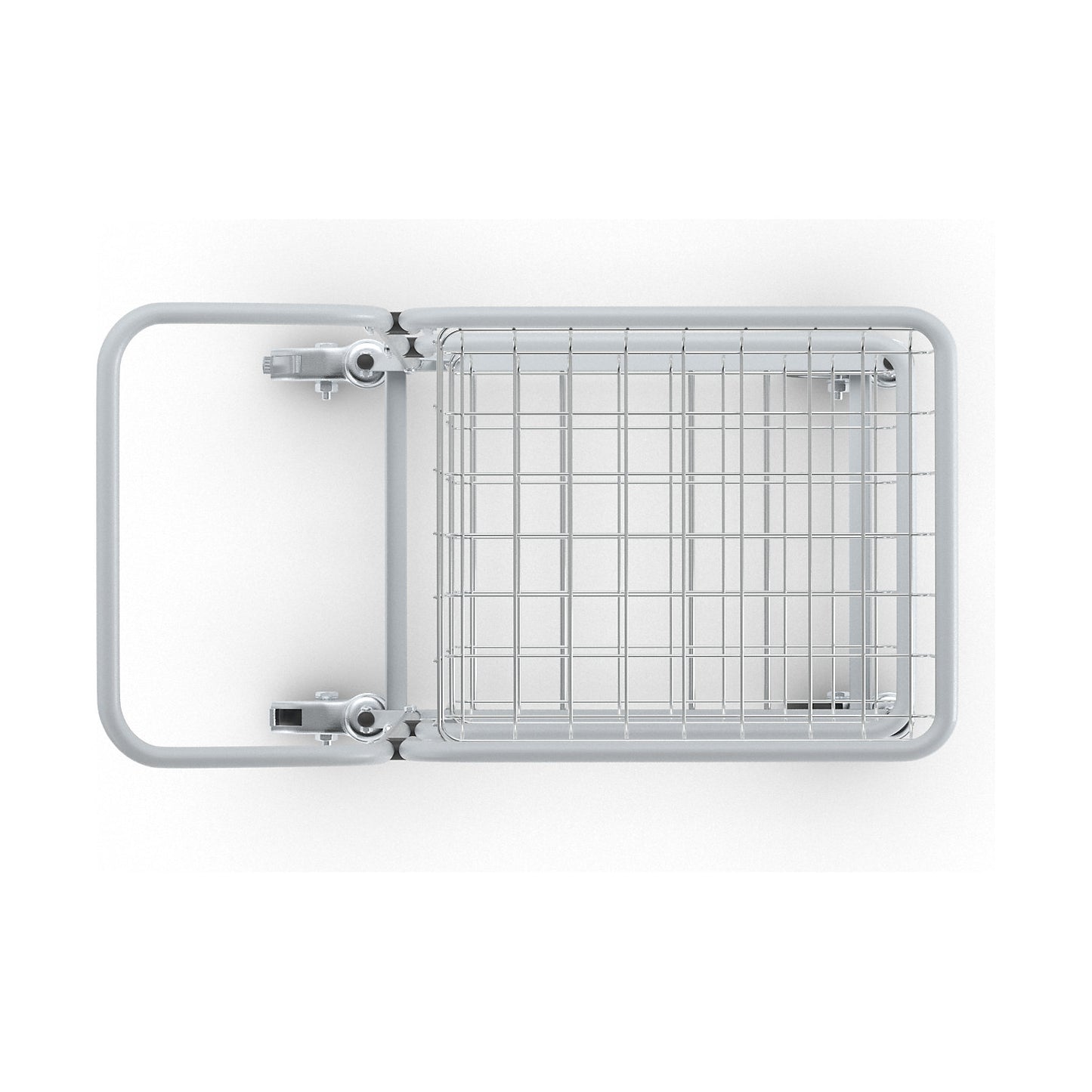 KOMPAKT office trolley, frame colour silver grey, 4 swivel castors, 2 with double stops, wheel Ø 100 mm.