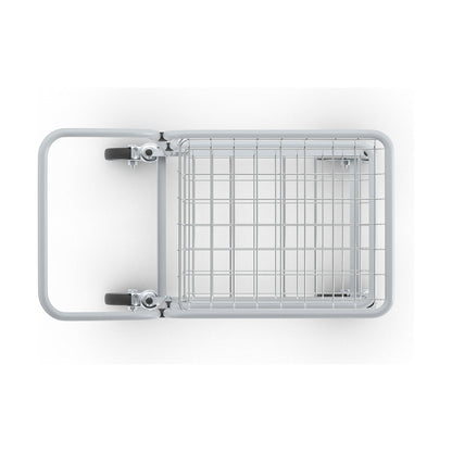 KOMPAKT office trolley, frame colour silver grey, 4 swivel castors, wheel Ø 125 mm.