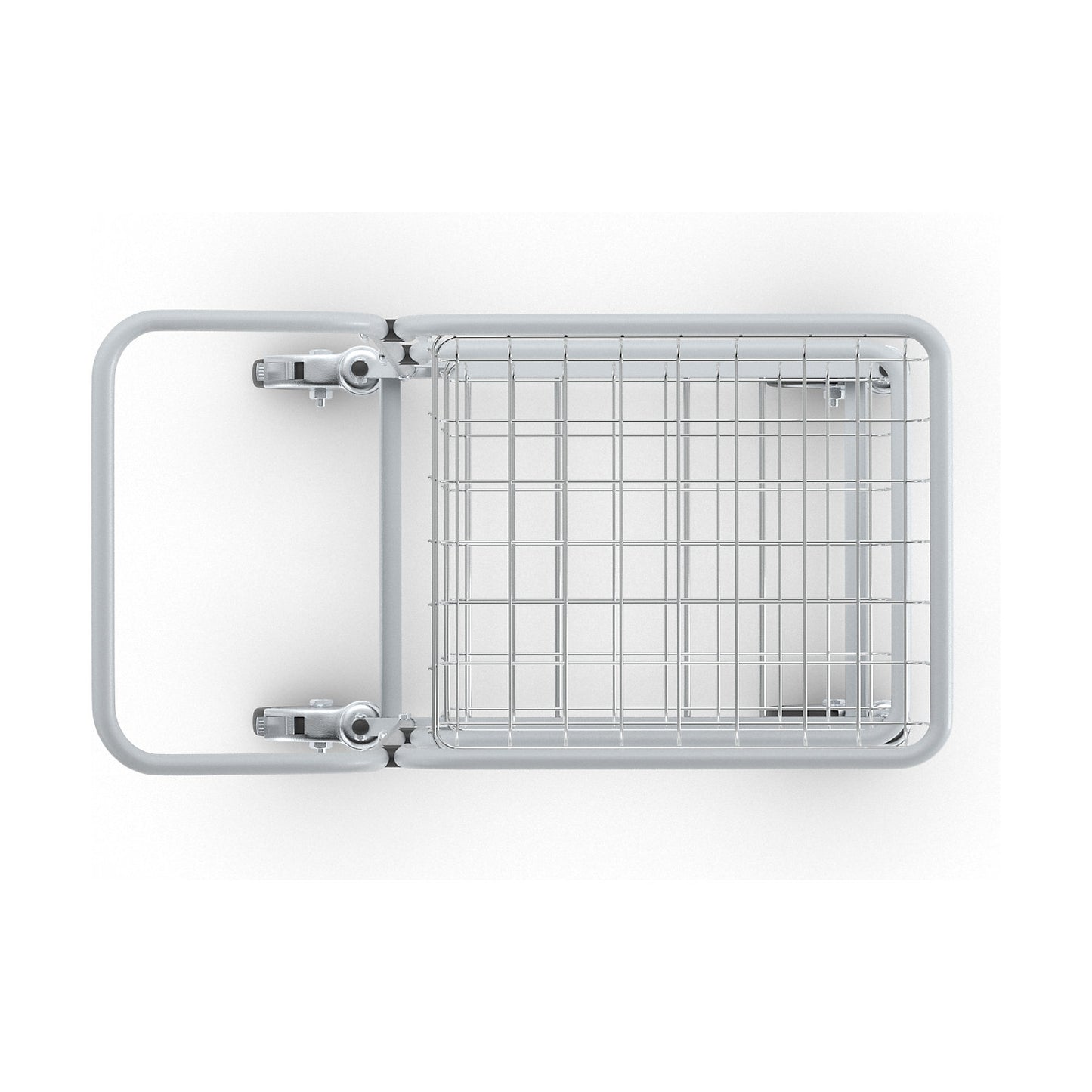 KOMPAKT office trolley, frame colour silver grey, 4 swivel castors, 2 with double stops, wheel Ø 125 mm.
