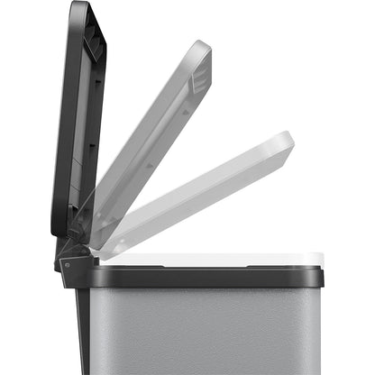 Eco waste collector with pedal, uno Plus M, capacity 17 l, light grey.