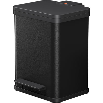 Eco waste collector with pedal, duo Plus M, capacity 2 x 9 l, black.