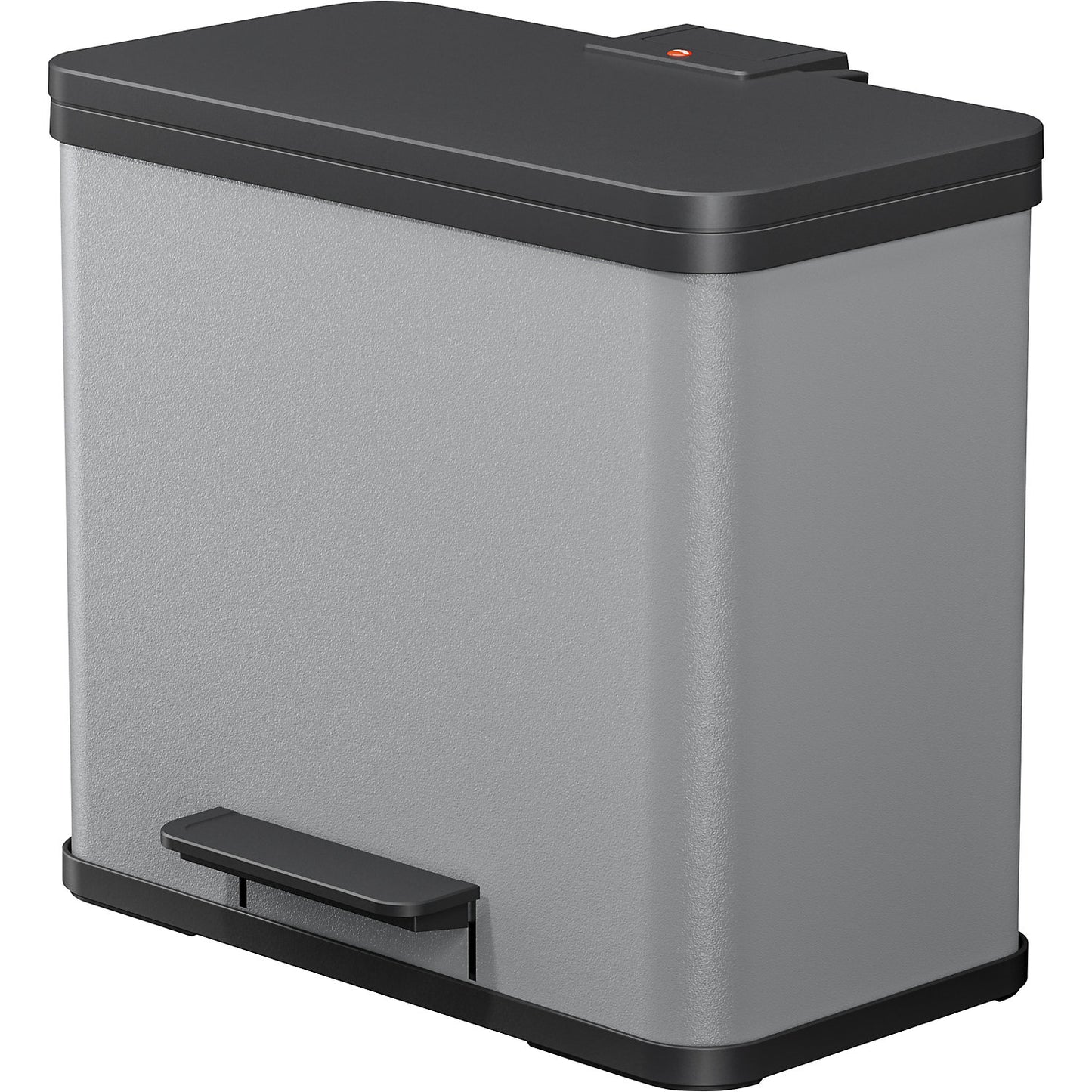 Eco waste collector with pedal, duo Plus L, capacity 9 + 17 l, light grey.