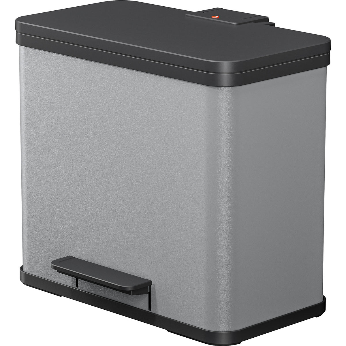 Eco waste collector with pedal, trio Plus L, capacity 3 x 9 l, light grey.