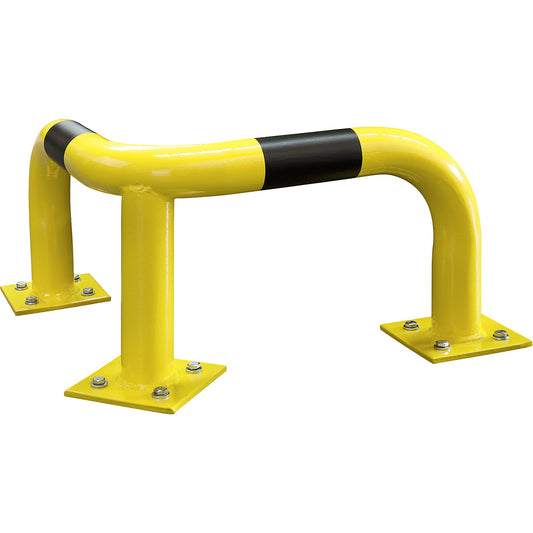 Corner crash protection bar, Ø 76 mm, for outdoor use, height 600 mm.