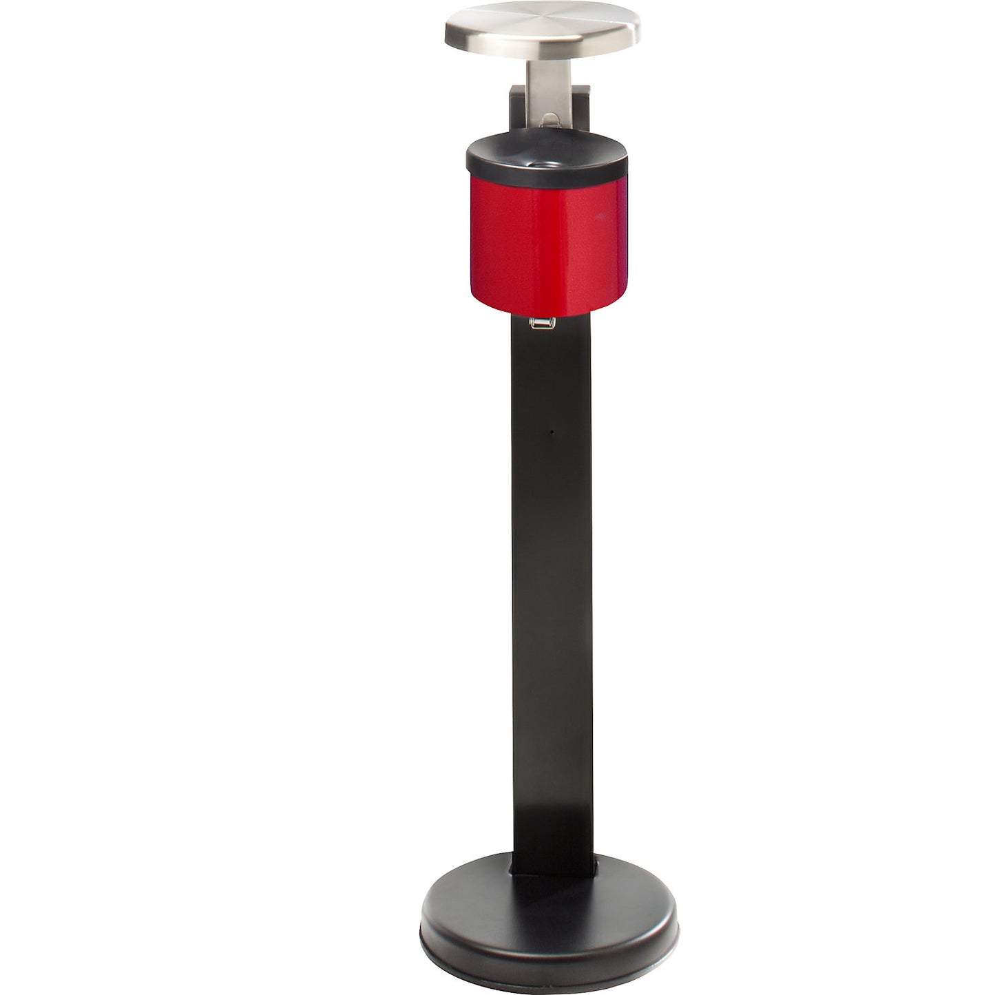 Safety pedestal ashtray with hood, capacity 2.25 l, red.