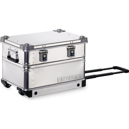 Mobile aluminium box, capacity 60 l, external dims. LxWxH 600 x 400 x 385 mm.