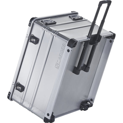 Mobile aluminium box, capacity 195 l, external dims. LxWxH 800 x 685 x 485 mm.