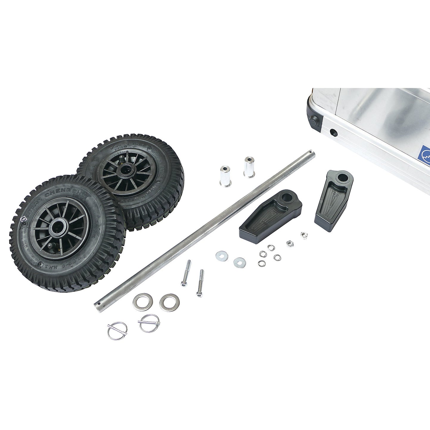 Offroad wheel set, with pneumatic tyres for 195 l capacity, wheel Ø 220 mm.