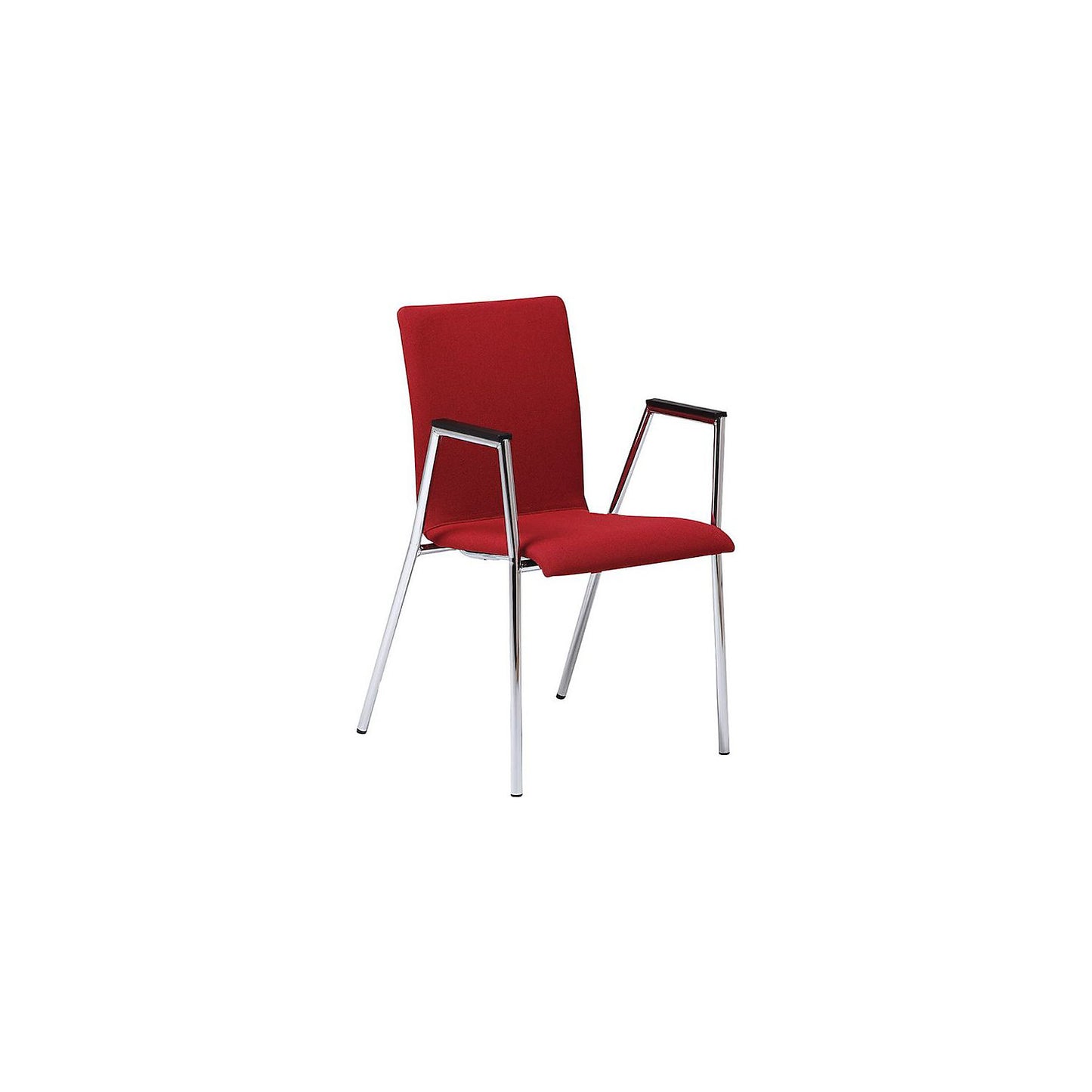 Cadeira conference chair, chrome plated frame, red fabric, pack of 2.