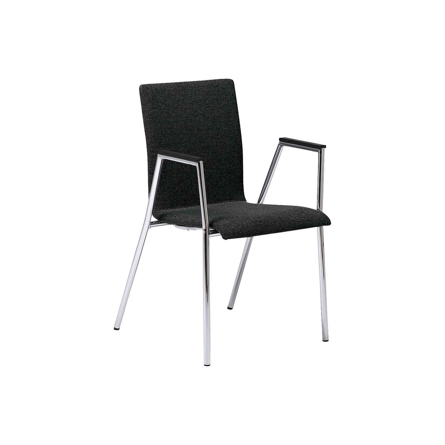 Cadeira conference chair, chrome plated frame, black, pack of 2.