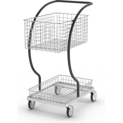 C-LINE shopping and table trolley, with 2 chrome plated wire baskets, shelf height 160, 580 mm.