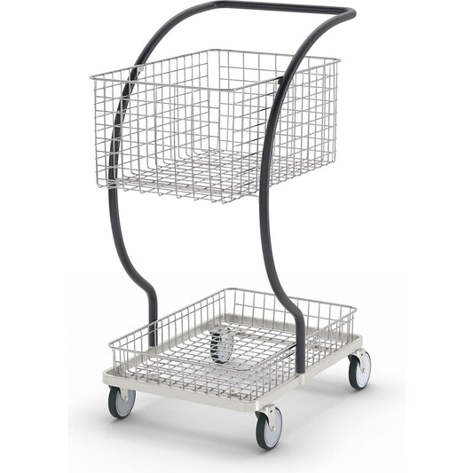 C-LINE shopping and table trolley, with 2 chrome plated wire baskets, shelf height 160, 580 mm.