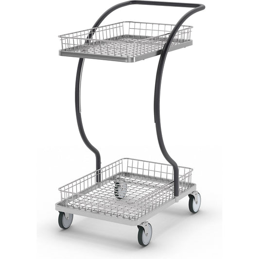 C-LINE shopping and table trolley, with 2 chrome plated wire baskets, shelf heights 160, 830 mm.