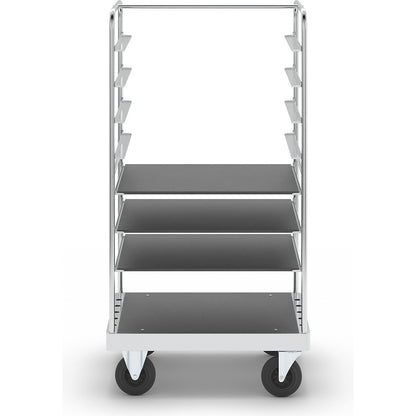 Multi-shelf truck, zinc plated, LxWxH 1000 x 700 x 1900 mm, 3 shelves, 2 swivel castors and 2 fixed castors.