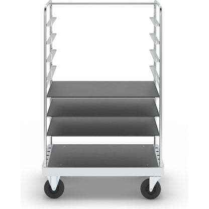 Multi-shelf truck, zinc plated, LxWxH 1200 x 800 x 1900 mm, 3 shelves, 2 swivel castors and 2 fixed castors.