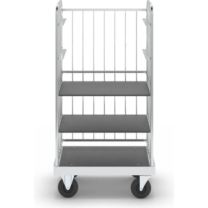 Multi-shelf truck, zinc plated, LxWxH 1000 x 700 x 1900 mm, 2 shelves, 2 swivel castors and 2 fixed castors.