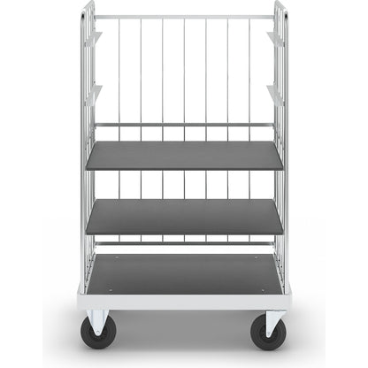 Multi-shelf truck, zinc plated, LxWxH 1200 x 800 x 1900 mm, 2 shelves, 2 swivel castors and 2 fixed castors.