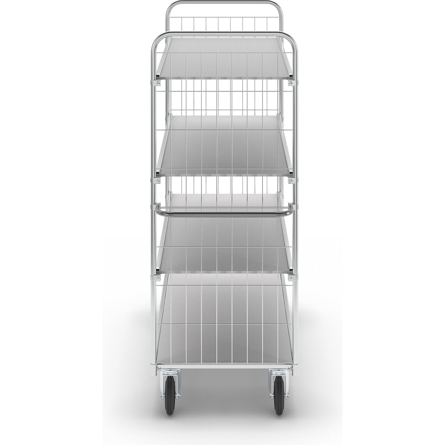 Flexible shelf truck, with 4 shelves, length 1590 mm.