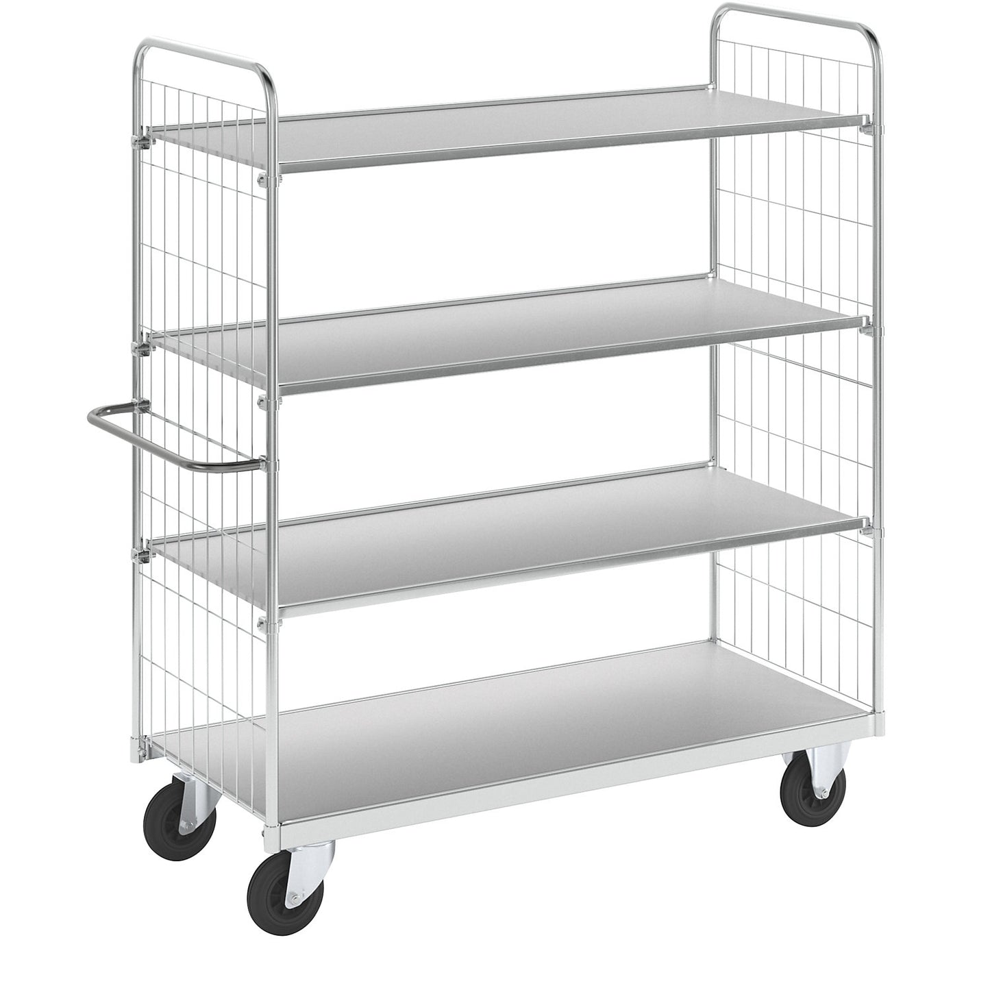 Flexible shelf truck, with 4 shelves, length 1590 mm.