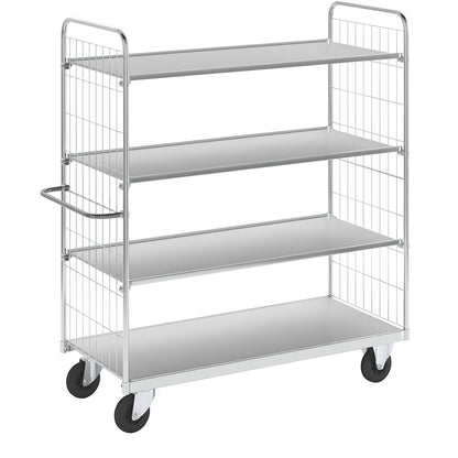 Flexible shelf truck, with 4 shelves, length 1590 mm.