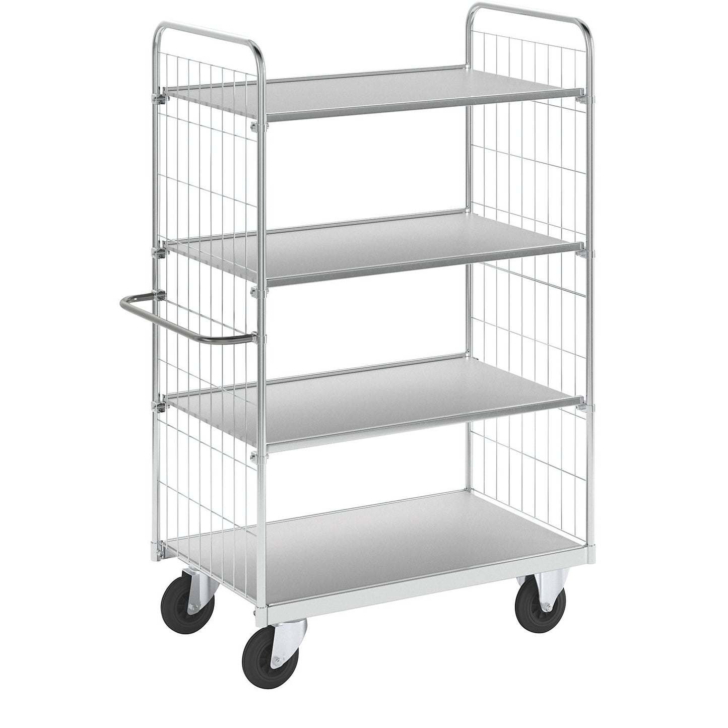 Flexible shelf truck, with 4 shelves, length 1190 mm.