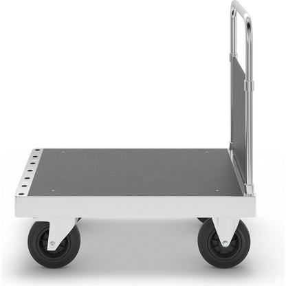 JUMBO zinc plated platform truck, with 1 end panel, length 900 mm, with stop.