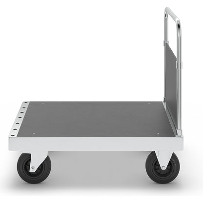 JUMBO zinc plated platform truck, with 1 end panel, length 1000 mm, with stop.