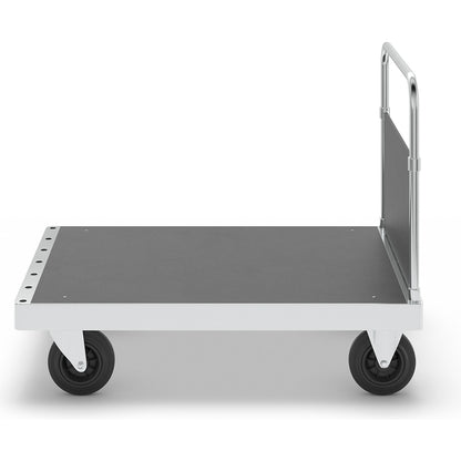 JUMBO zinc plated platform truck, with 1 end panel, length 1200 mm.