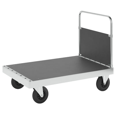 JUMBO zinc plated platform truck, with 1 end panel, length 1200 mm.