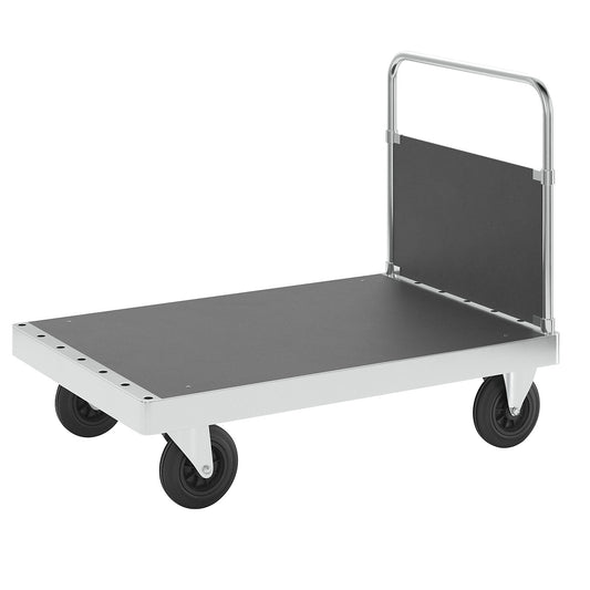 JUMBO zinc plated platform truck, with 1 end panel, length 1200 mm.