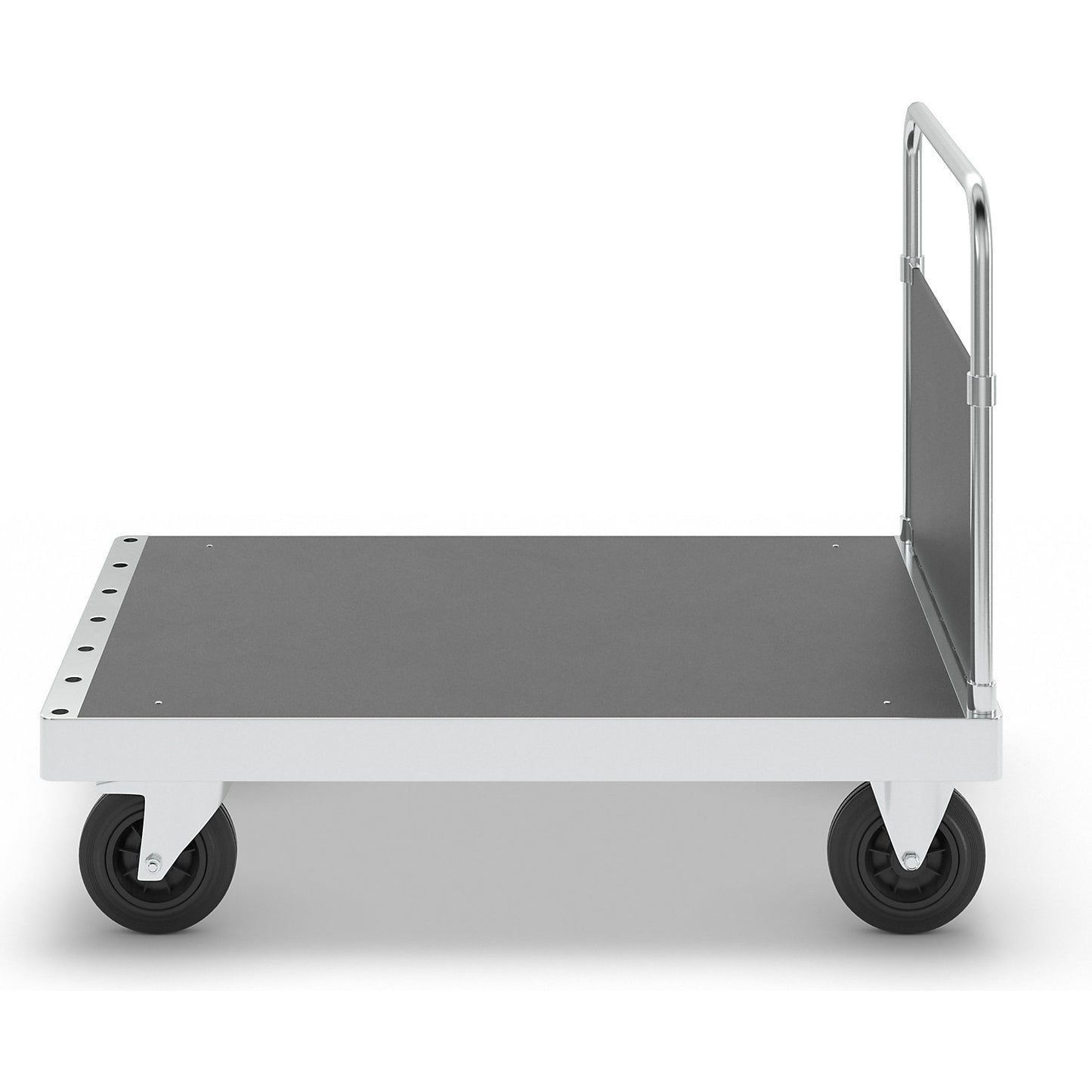 JUMBO zinc plated platform truck, with 1 end panel, length 1200 mm, with stop.