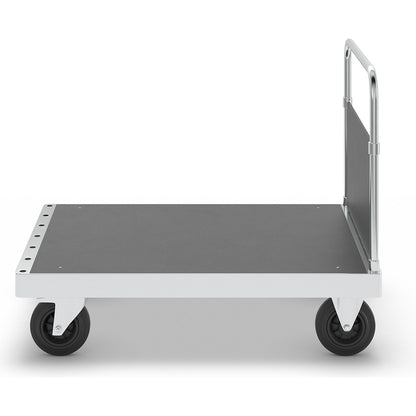 JUMBO zinc plated platform truck, with 1 end panel, length 1200 mm, with stop.
