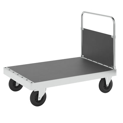 JUMBO zinc plated platform truck, with 1 end panel, length 1200 mm, with stop.