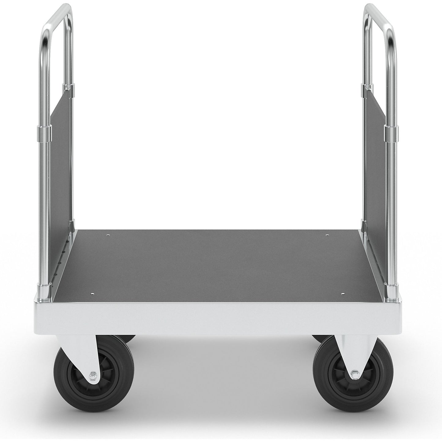 JUMBO zinc plated platform truck, with 2 end panels, length 900 mm.