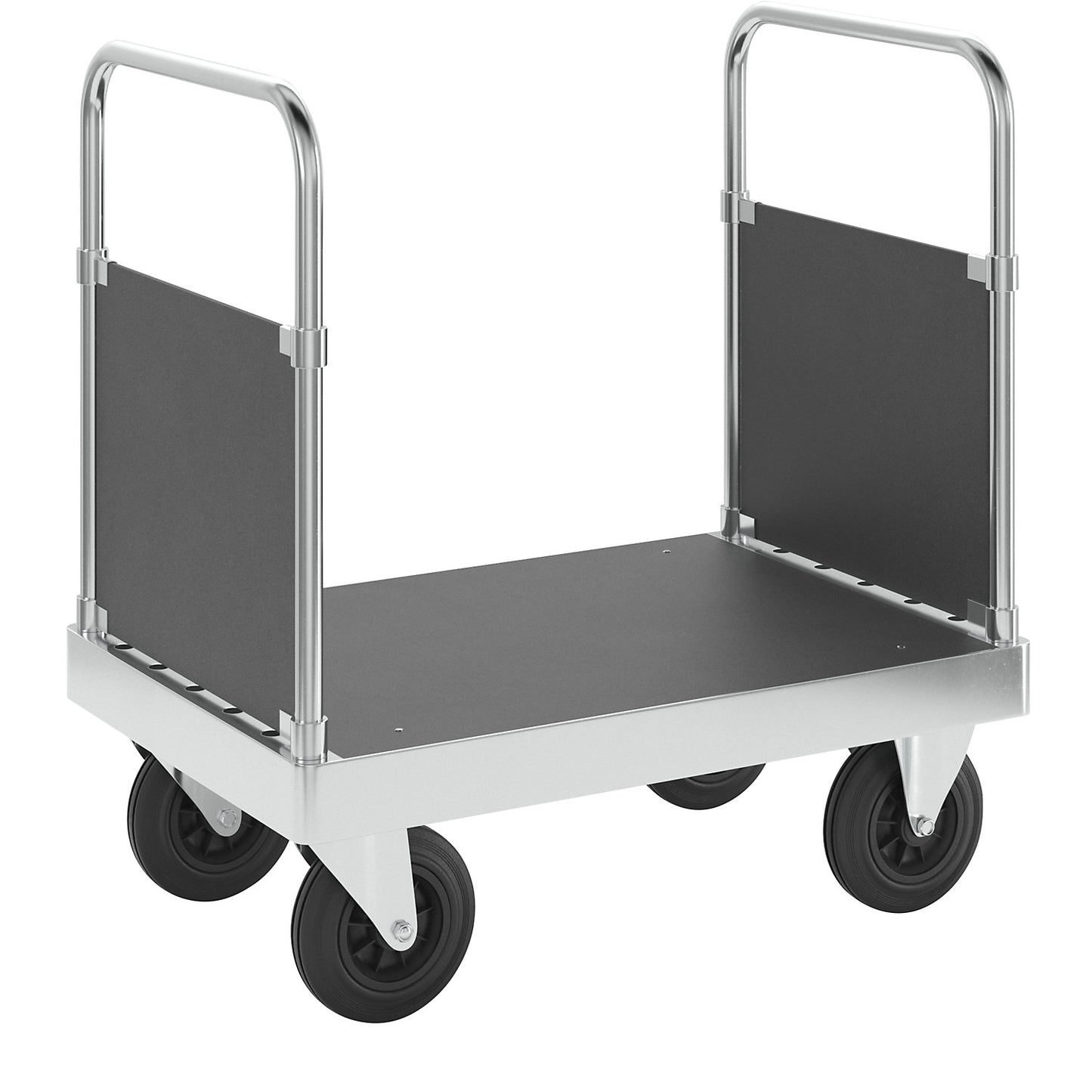 JUMBO zinc plated platform truck, with 2 end panels, length 900 mm.