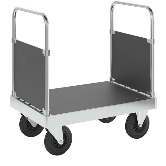 JUMBO zinc plated platform truck, with 2 end panels, length 900 mm.