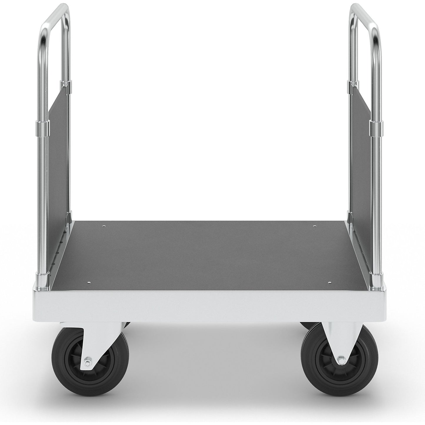JUMBO zinc plated platform truck, with 2 end panels, length 900 mm, with stop.