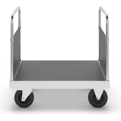 JUMBO zinc plated platform truck, with 2 end panels, length 1000 mm, with stop.