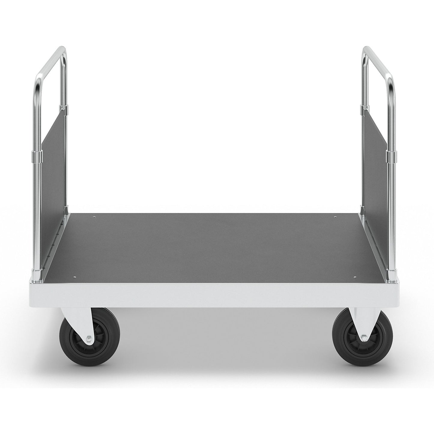 JUMBO zinc plated platform truck, with 2 end panels, length 1200 mm.