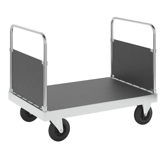 JUMBO zinc plated platform truck, with 2 end panels, length 1200 mm.