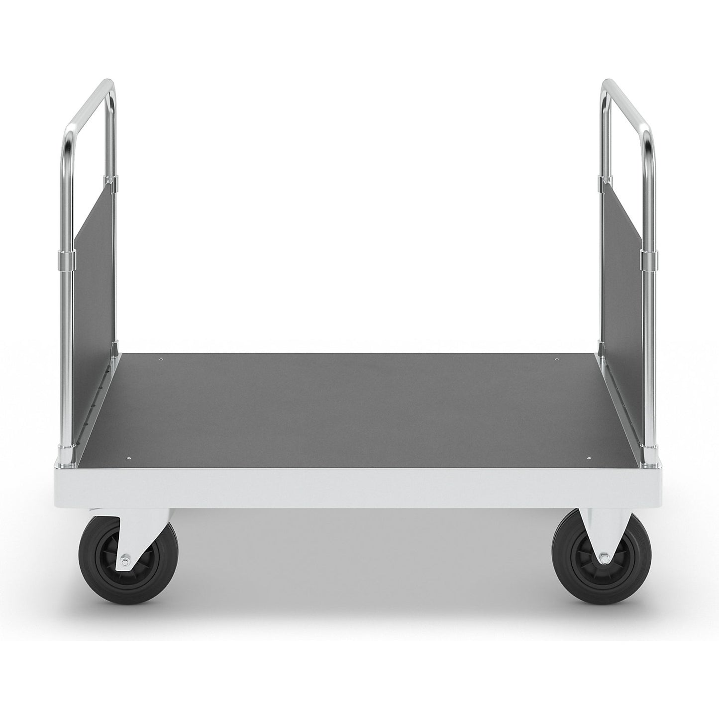 JUMBO zinc plated platform truck, with 2 end panels, length 1200 mm, with stop.