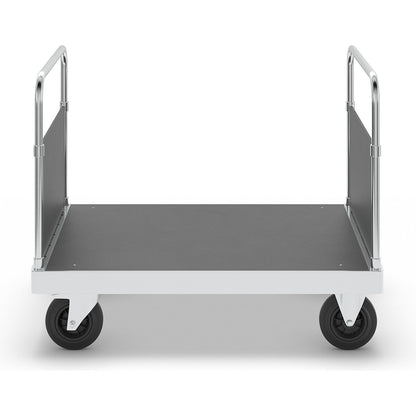 JUMBO zinc plated platform truck, with 2 end panels, length 1200 mm, with stop.