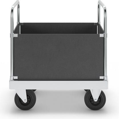 JUMBO zinc plated platform truck, with 4 side panels, length 900 mm.