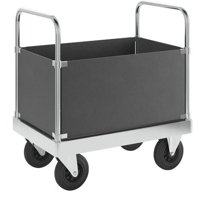 JUMBO zinc plated platform truck, with 4 side panels, length 900 mm.