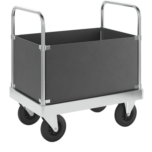 JUMBO zinc plated platform truck, with 4 side panels, length 900 mm.