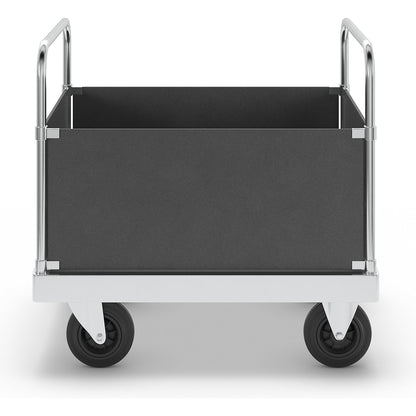 JUMBO zinc plated platform truck, with 4 side panels, length 1000 mm.