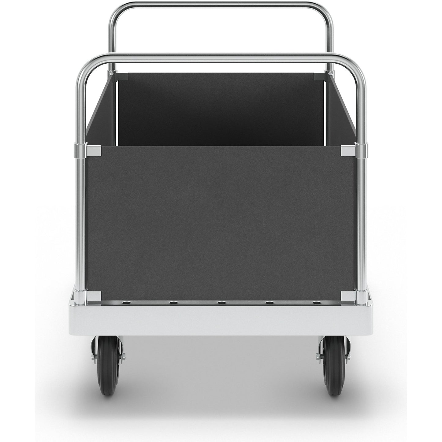 JUMBO zinc plated platform truck, with 4 side panels, length 1200 mm.