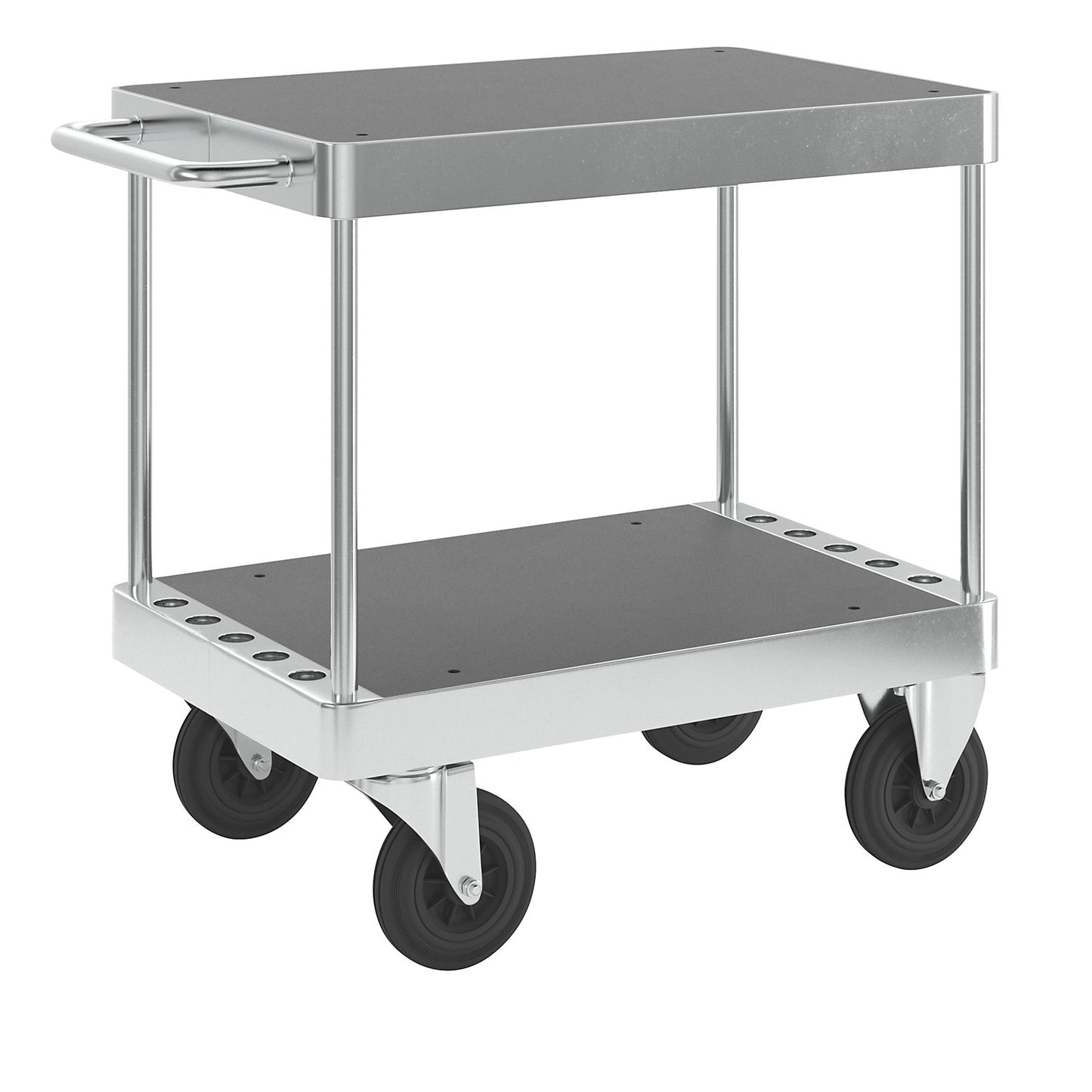 JUMBO zinc plated workshop trolley, LxWxH 1035 x 600 x 920 mm, without stops.